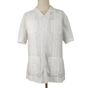 Centro Guayabera Shirt Mens XL Embroidered Four Pocket Cuban‎ Wedding Formal